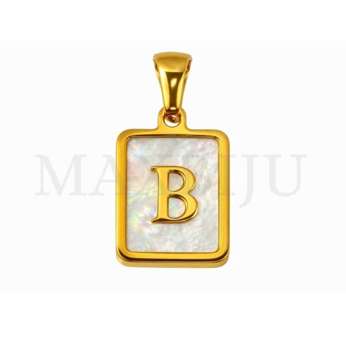 Stainless Steel Medal Letters Pendant 12x18mm