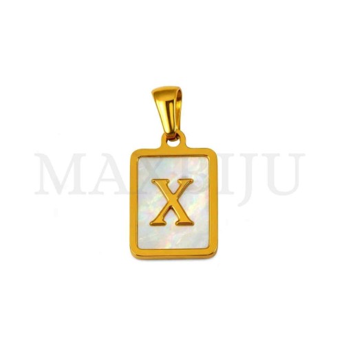 Stainless Steel Medal Letters Pendant 12x18mm