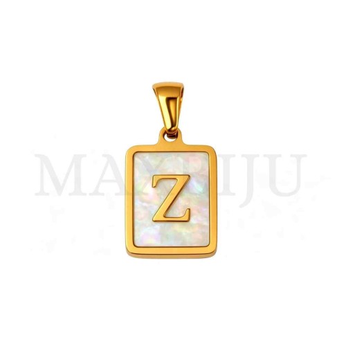Stainless Steel Medal Letters Pendant 12x18mm