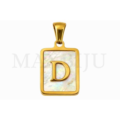 Stainless Steel Medal Letters Pendant 12x18mm