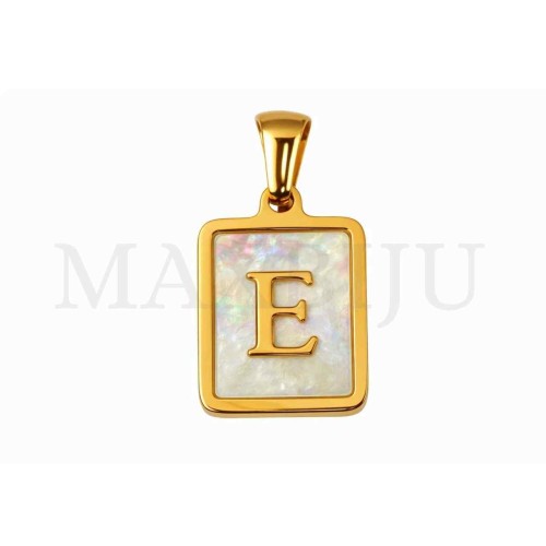 Stainless Steel Medal Letters Pendant 12x18mm