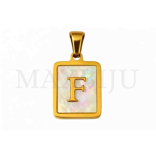 Stainless Steel Medal Letters Pendant 12x18mm