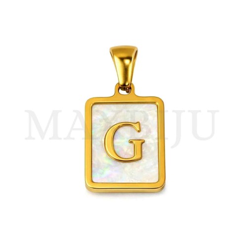 Stainless Steel Medal Letters Pendant 12x18mm