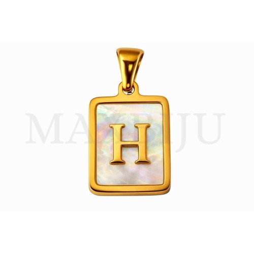 Stainless Steel Medal Letters Pendant 12x18mm