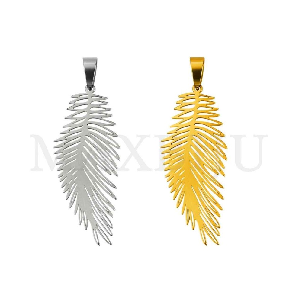 Stainless Steel Plant Pendant 20x50mm