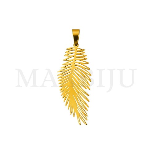 Stainless Steel Plant Pendant 20x50mm