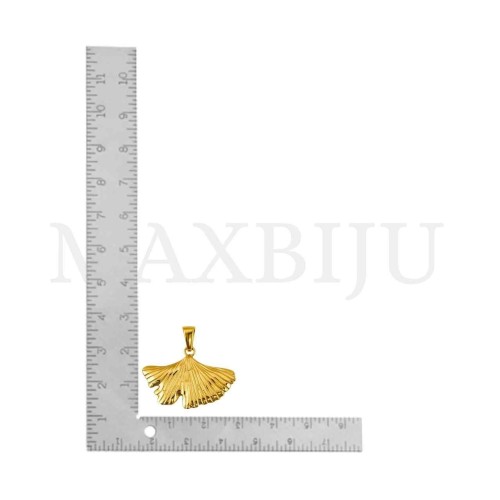 Stainless Steel Plant Pendant 30x21mm