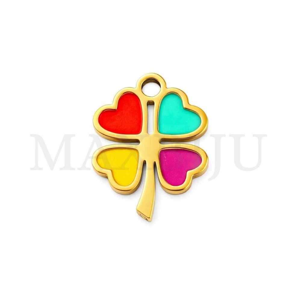 Stainless Steel Clover Pendant 8x10mm