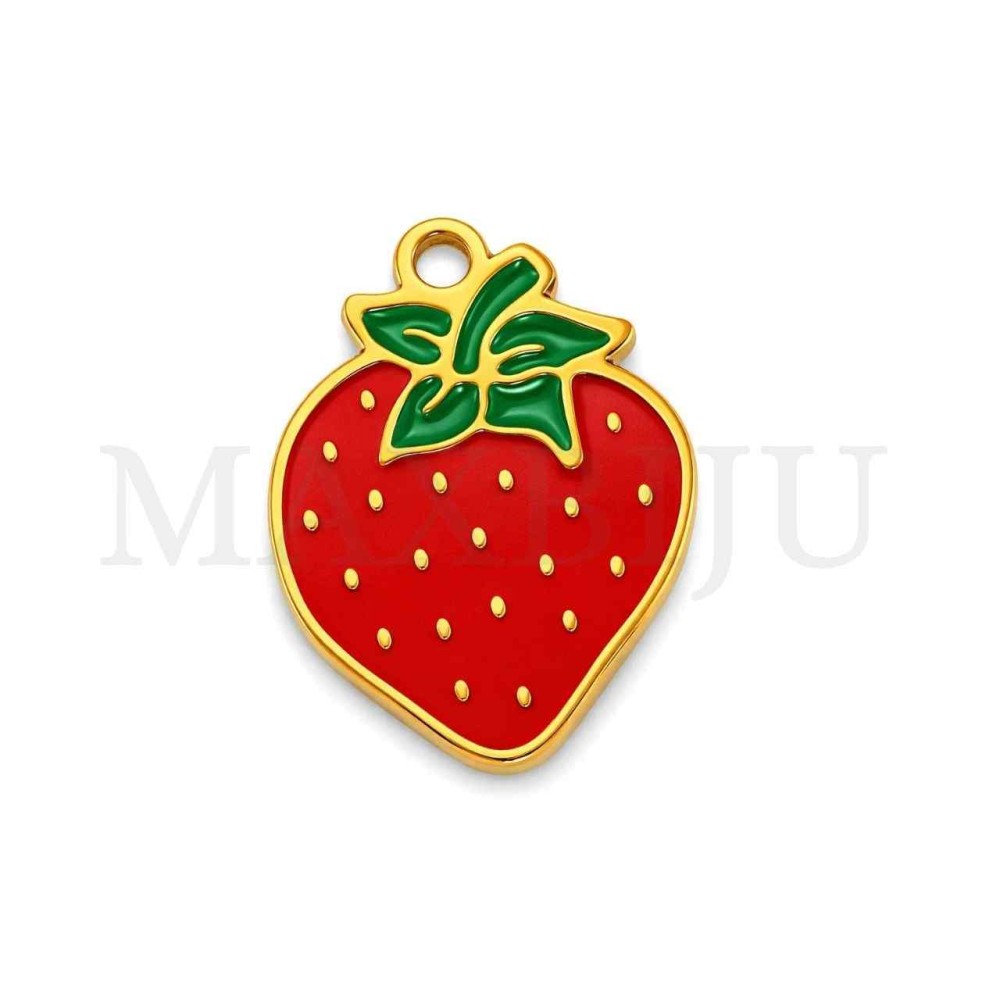 Stainless Steel Strawberry Pendant 11x15mm
