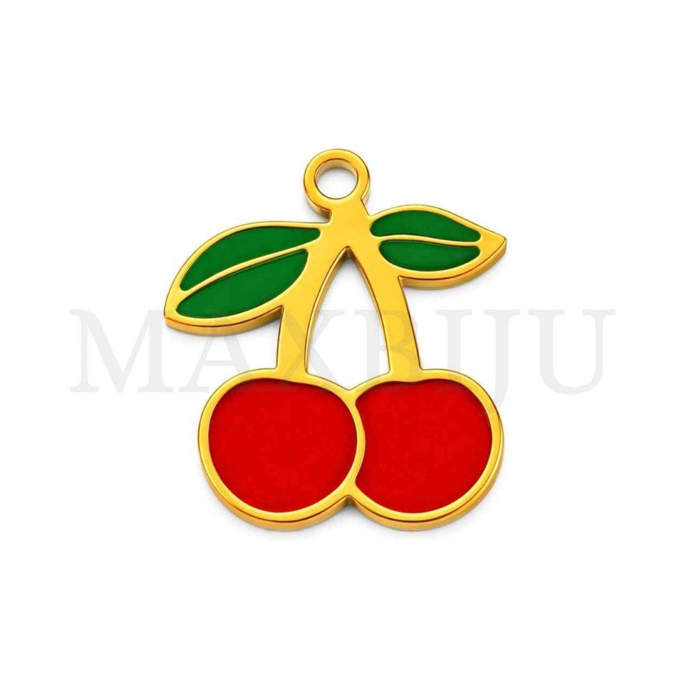 Stainless Steel Cherry Pendant 13x15mm