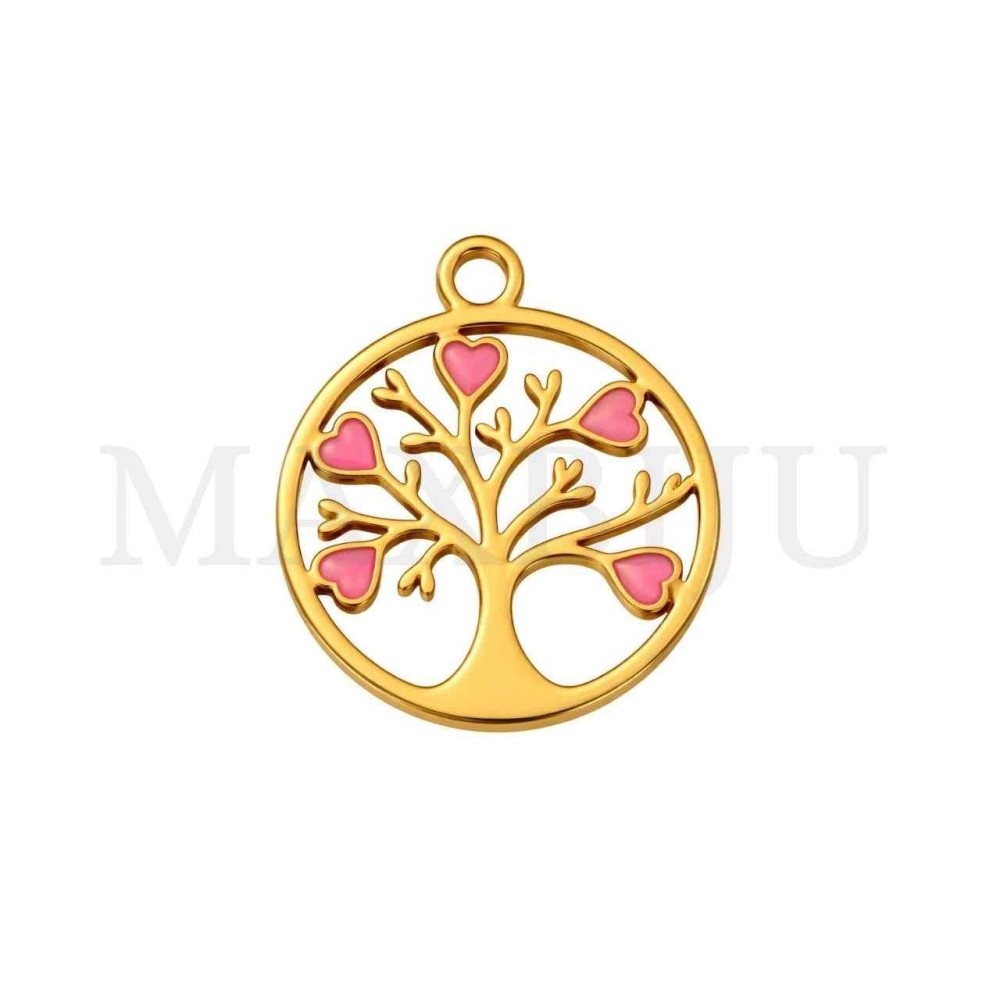 Stainless Steel Tree Pendant 15mm