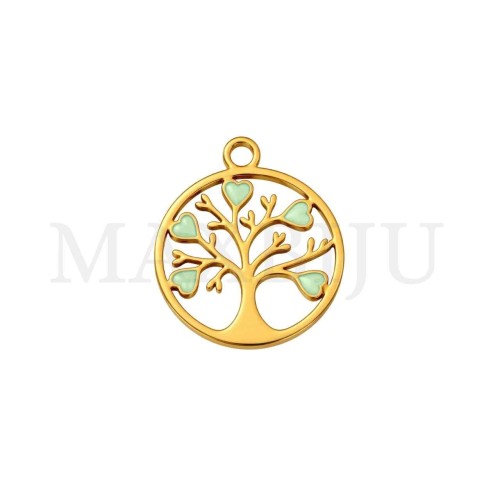 Stainless Steel Tree Pendant 15mm