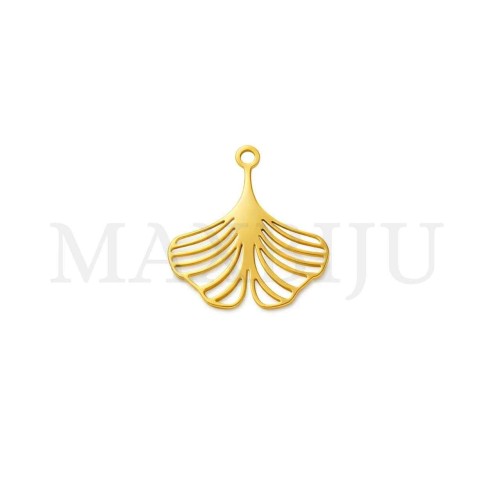 Stainless Steel Plant Pendant 15x17mm