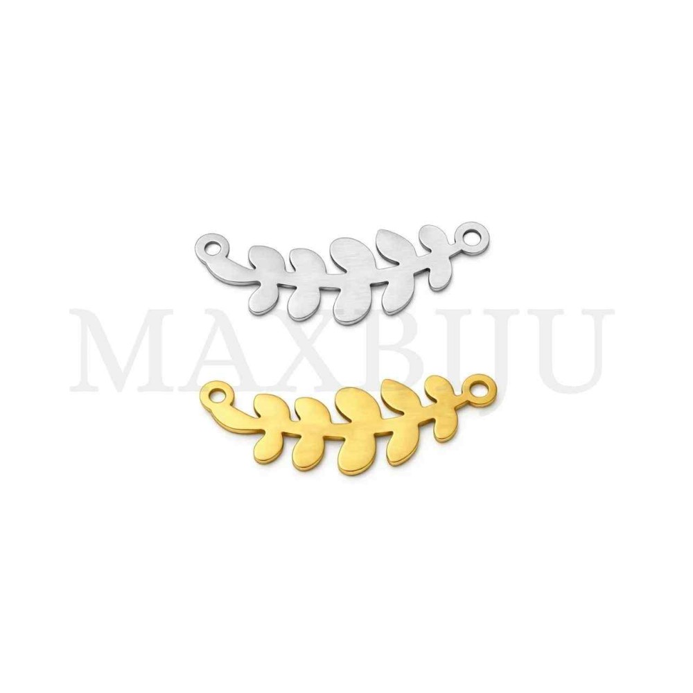 Stainless Steel Plant Pendant 18x5mm