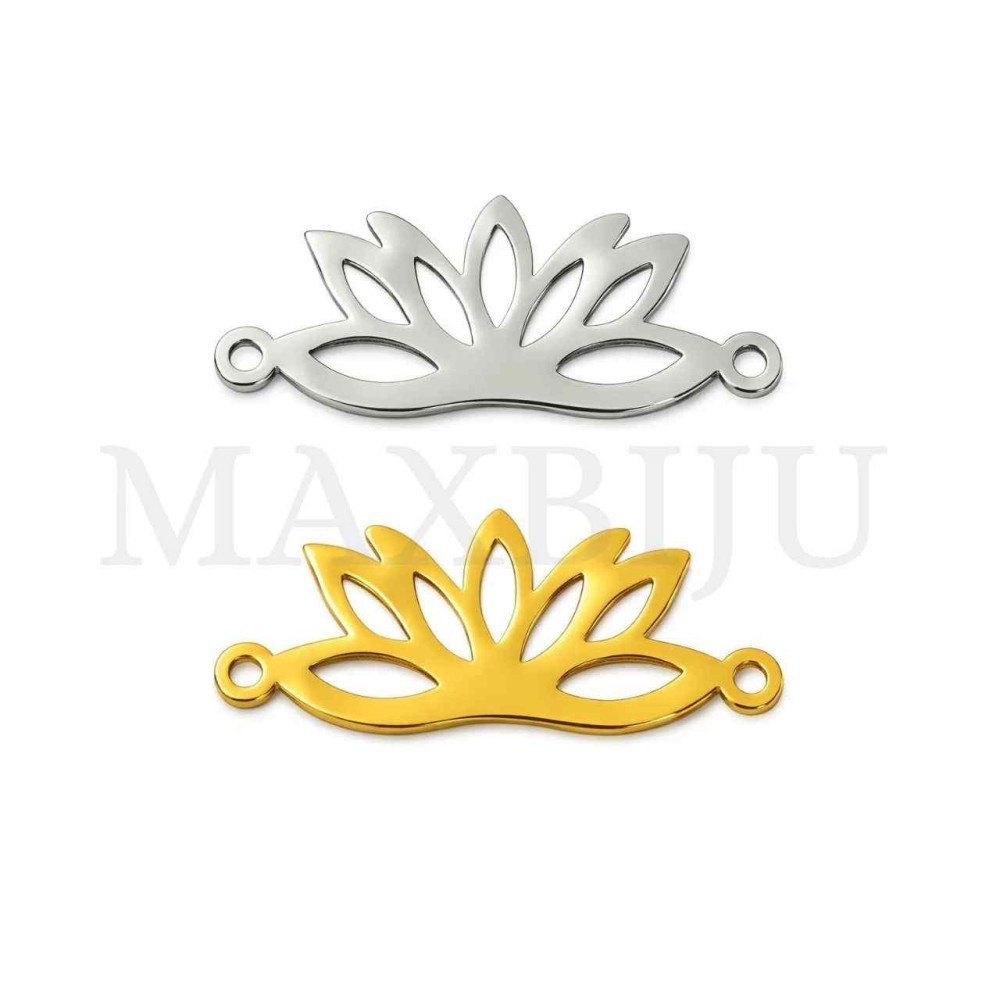 Stainless Steel Lotus Pendant 20x8mm
