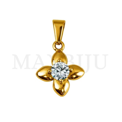 Stainless Steel Flower Pendant 14x18mm