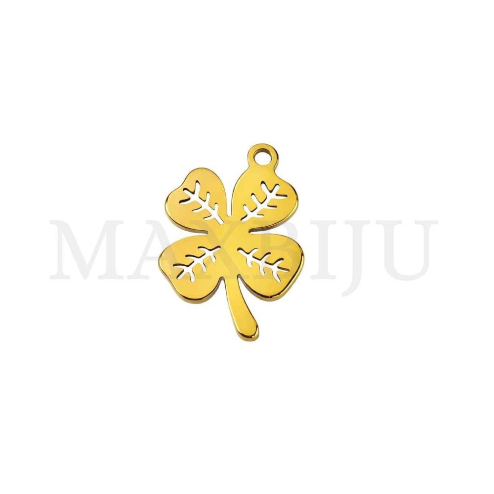 Stainless Steel Clover Pendant 12x17mm