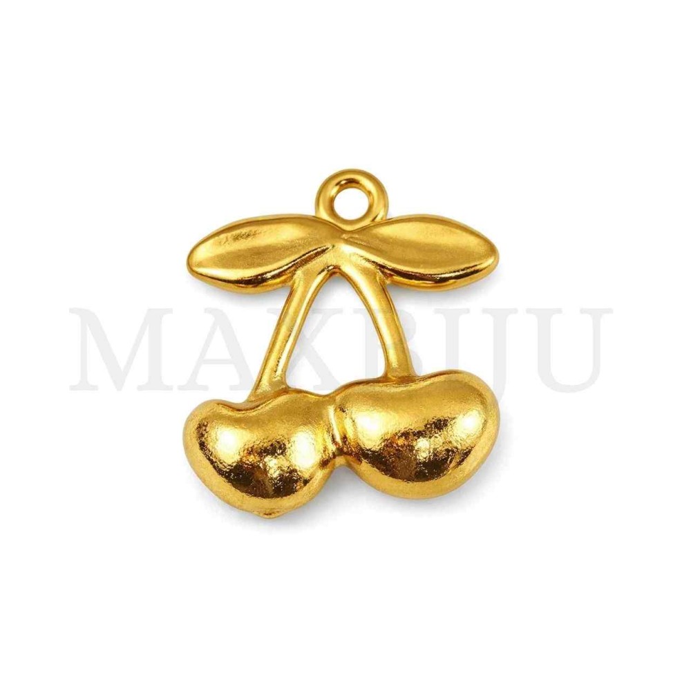 Stainless Steel Cherry Pendant 12x13mm