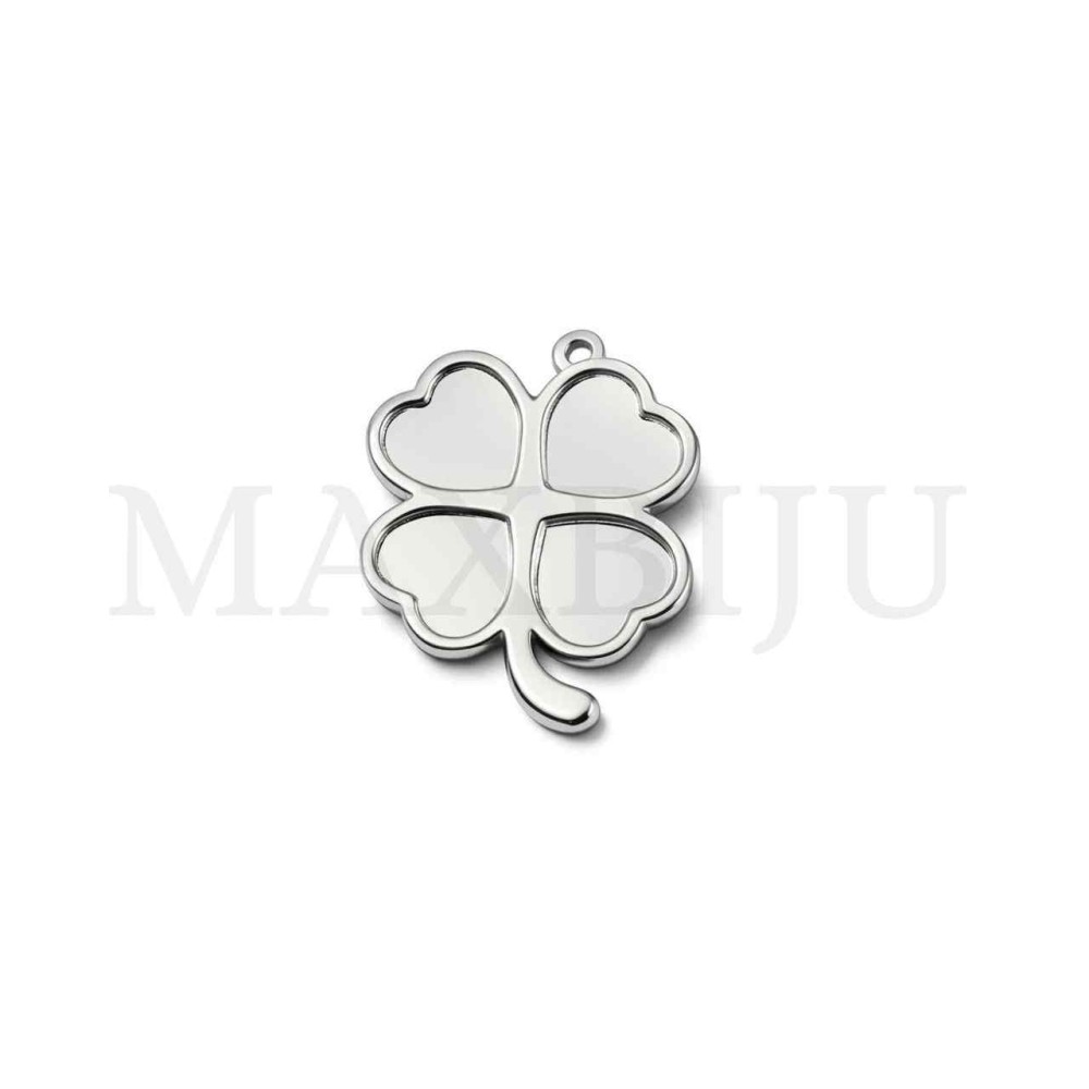 Stainless Steel Clover Pendant 24x31mm