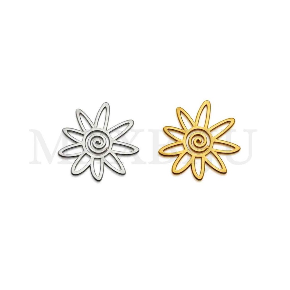 Stainless Steel Flower Pendant 22x22mm