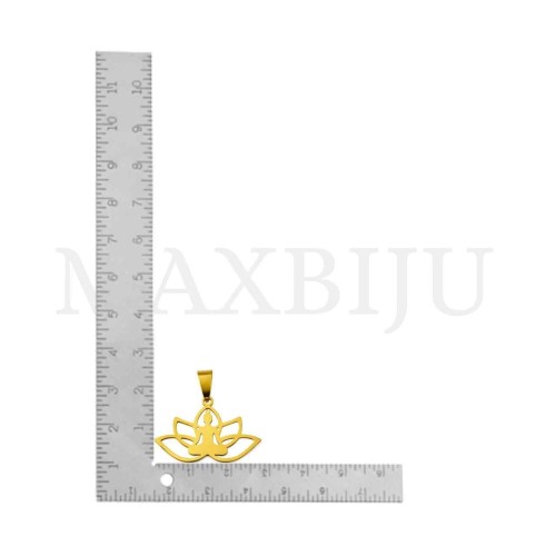 Stainless Steel Lotus Pendant 30x20mm