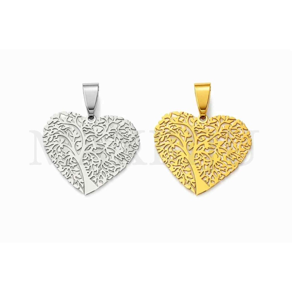 Stainless Steel Tree Pendant 25x22mm