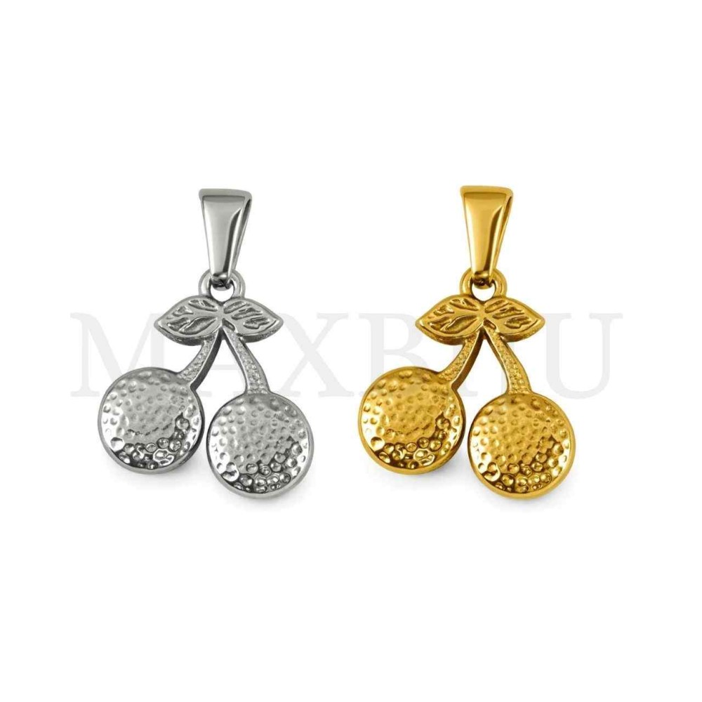 Stainless Steel Cherry Pendant 18x19mm
