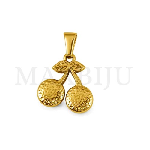 Stainless Steel Cherry Pendant 18x19mm