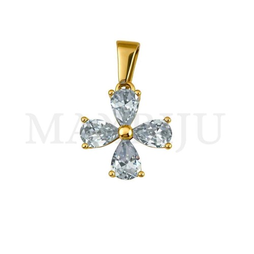 Stainless Steel Flower Pendant 16x18mm