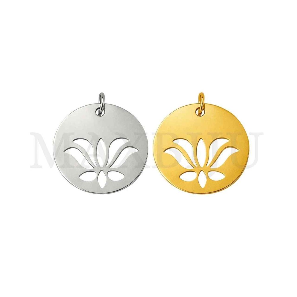 Stainless Steel Lotus Pendant 20mm