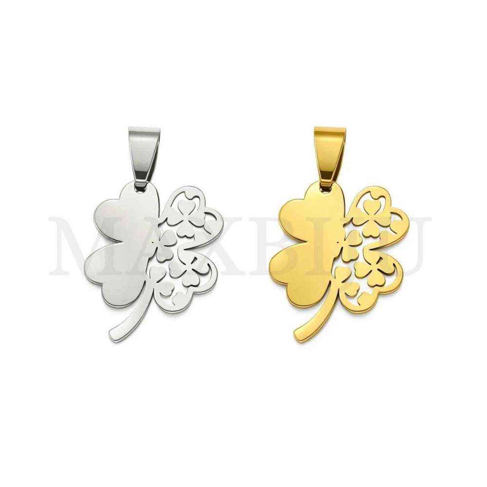 Stainless Steel Clover Pendant 20x26mm