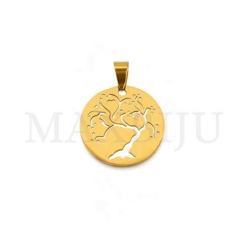 Stainless Steel Tree Pendant 25mm