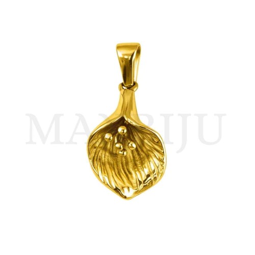 Stainless Steel Flower Pendant 14x22mm