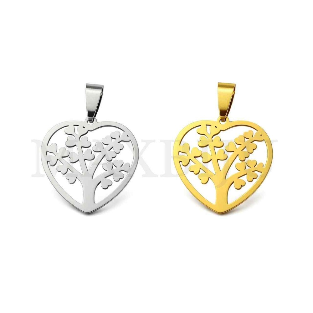 Stainless Steel Tree Pendant 25x26mm