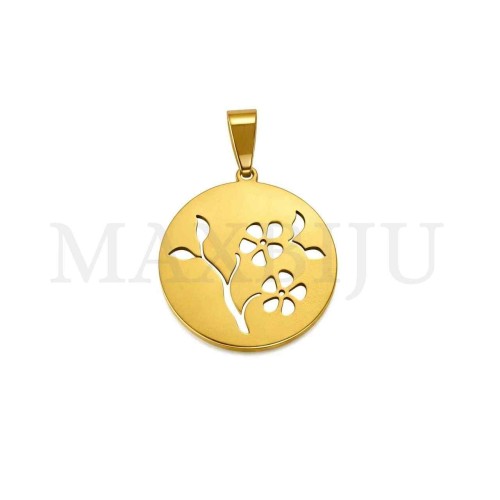 Stainless Steel Flower Pendant 25mm