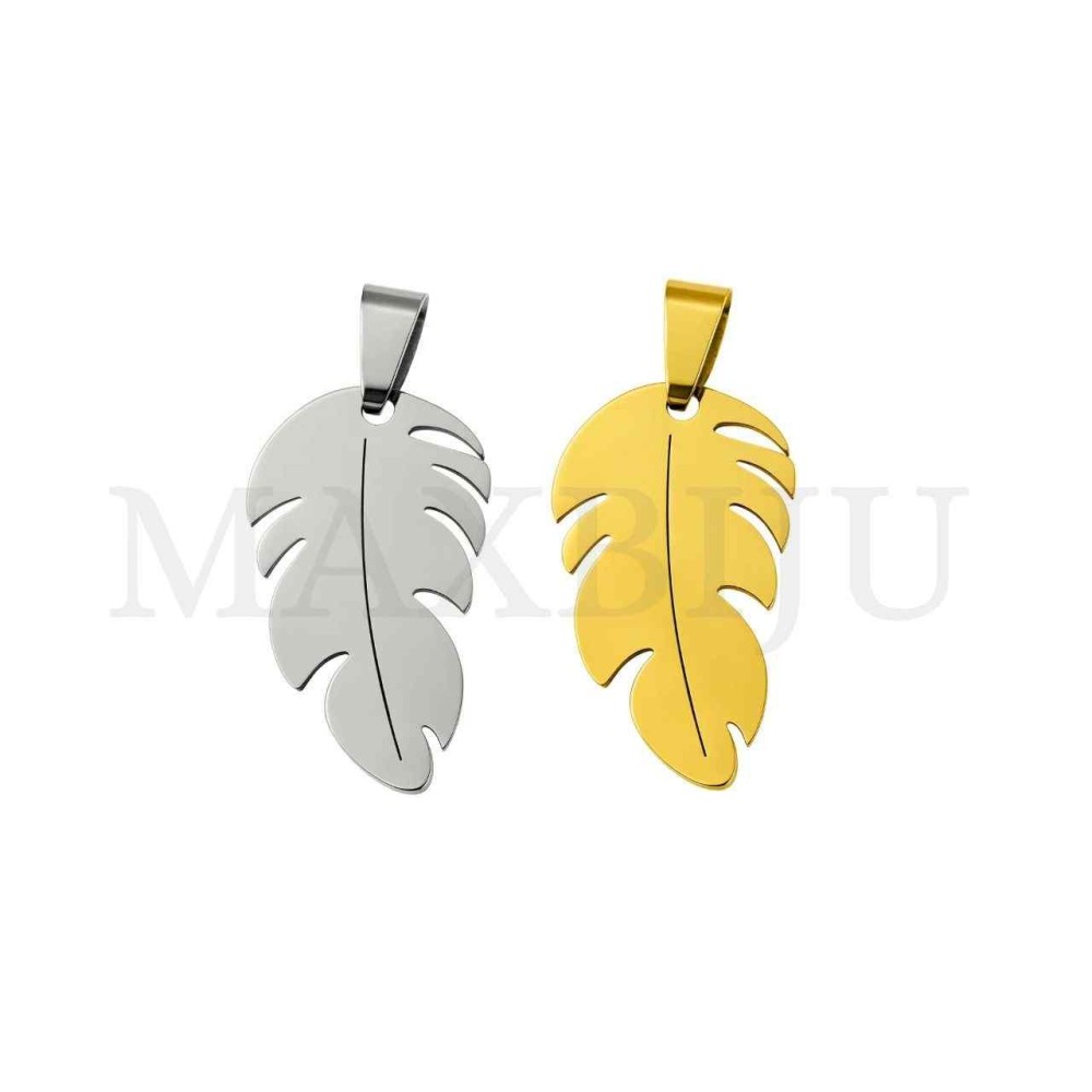 Stainless Steel Leaf Pendant 18x31mm