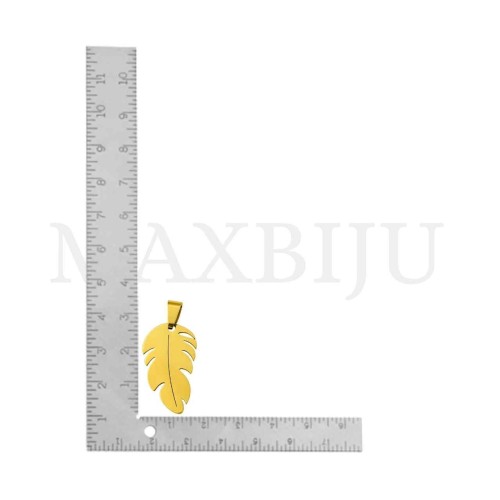 Stainless Steel Leaf Pendant 18x31mm