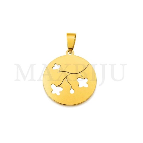 Stainless Steel Flowers Pendant 25mm