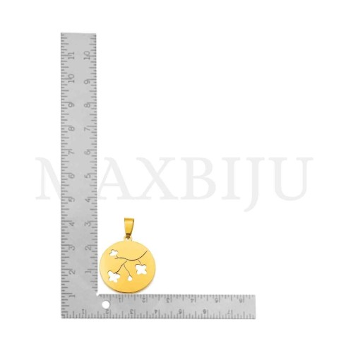 Stainless Steel Flowers Pendant 25mm