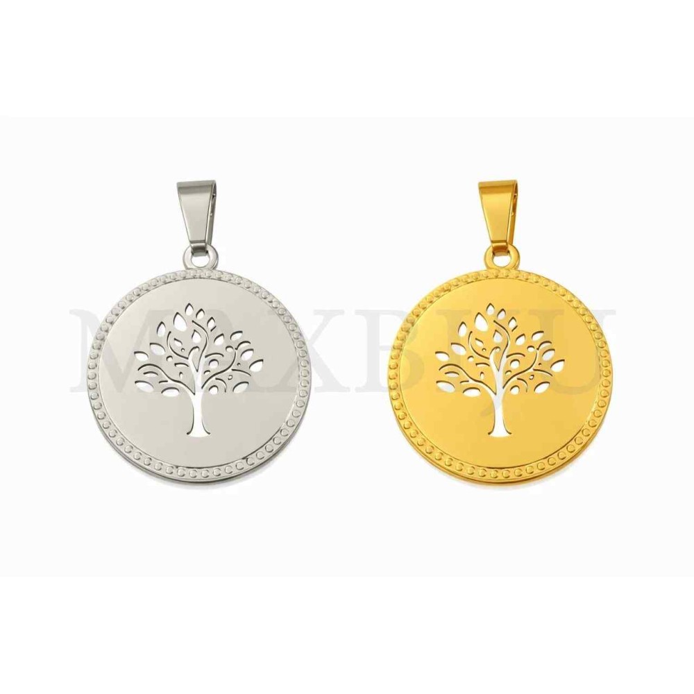 Stainless Steel Tree Pendant 20mm