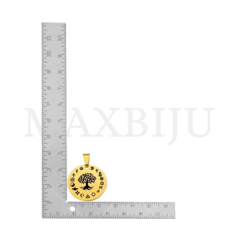 Stainless Steel Tree and Religions Pendant 25mm
