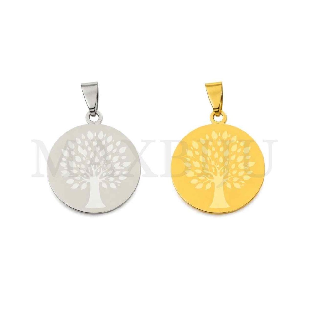 Stainless Steel Tree Pendant 25mm