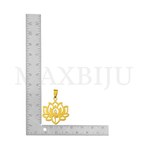 Stainless Steel Lotus Pendant 28x30mm