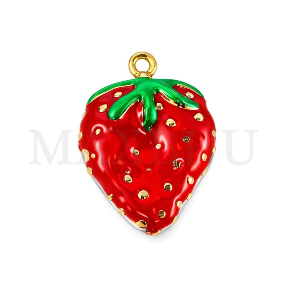 Stainless Steel Strawberry Pendant 20x29mm