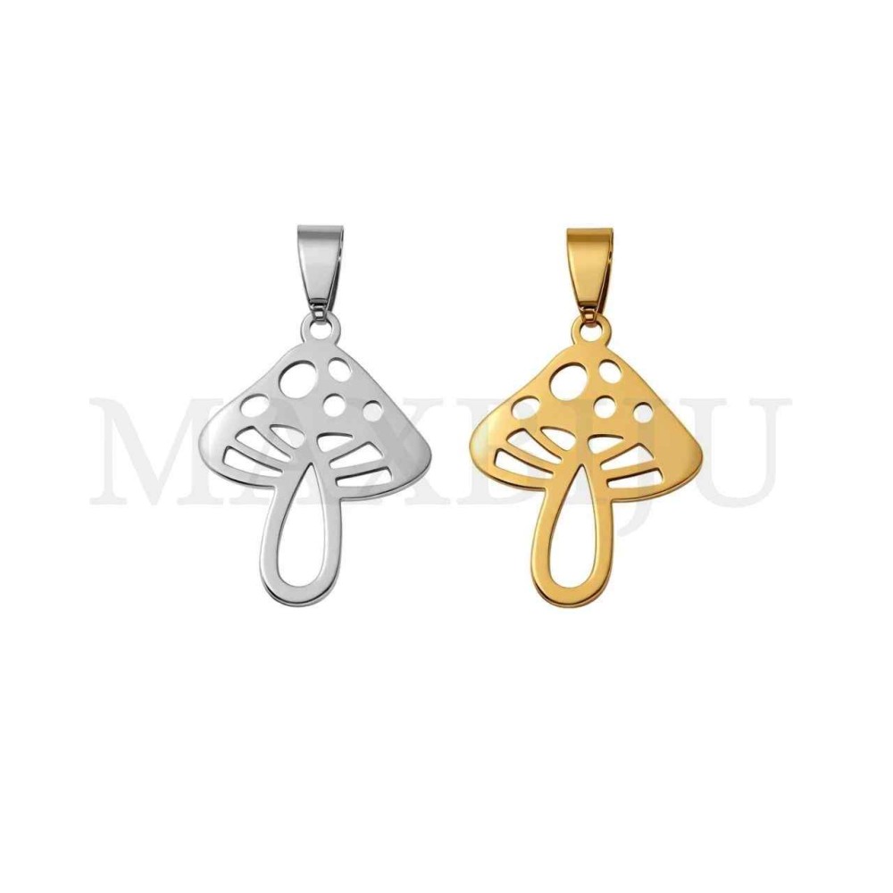 Stainless Steel Mushroom Pendant 22x29mm