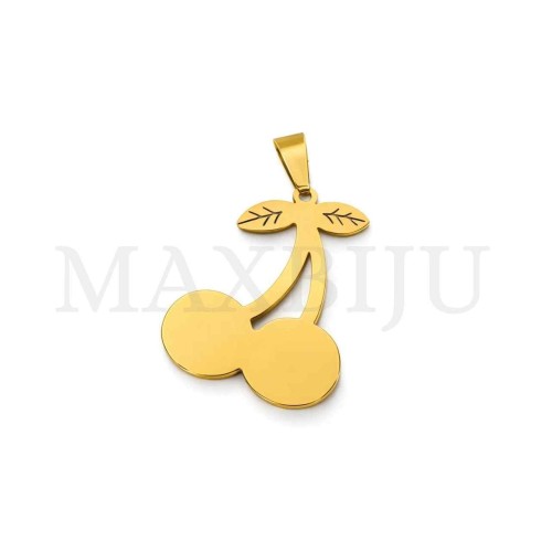 Stainless Steel Cherry Pendant 21x27mm