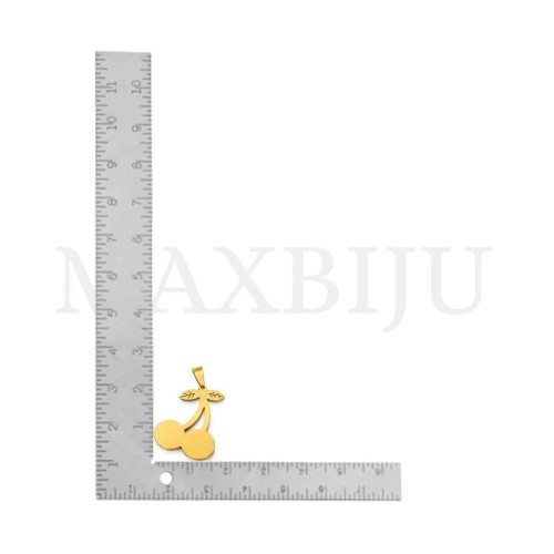 Stainless Steel Cherry Pendant 21x27mm