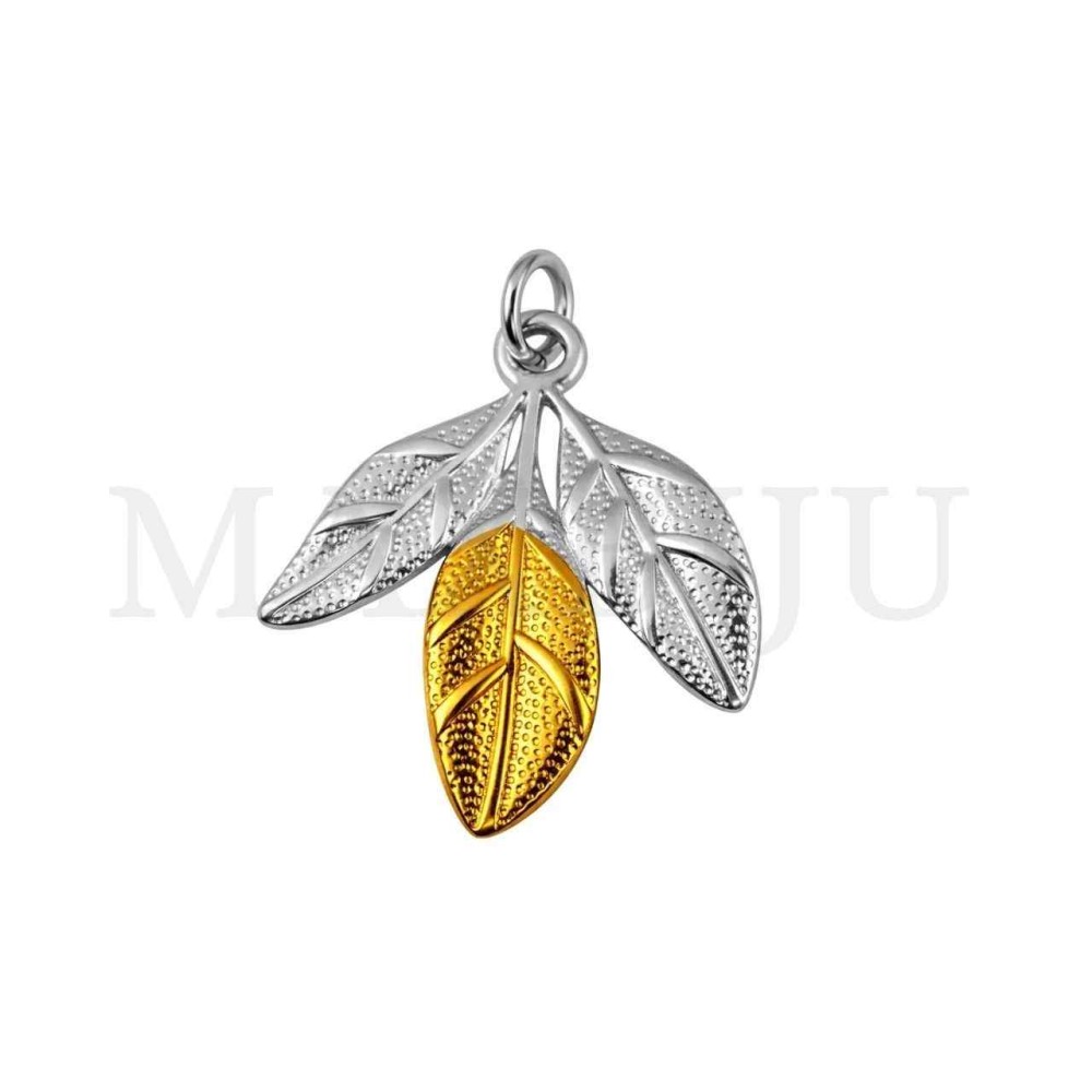 Stainless Steel Leaf Pendant 21x23mm