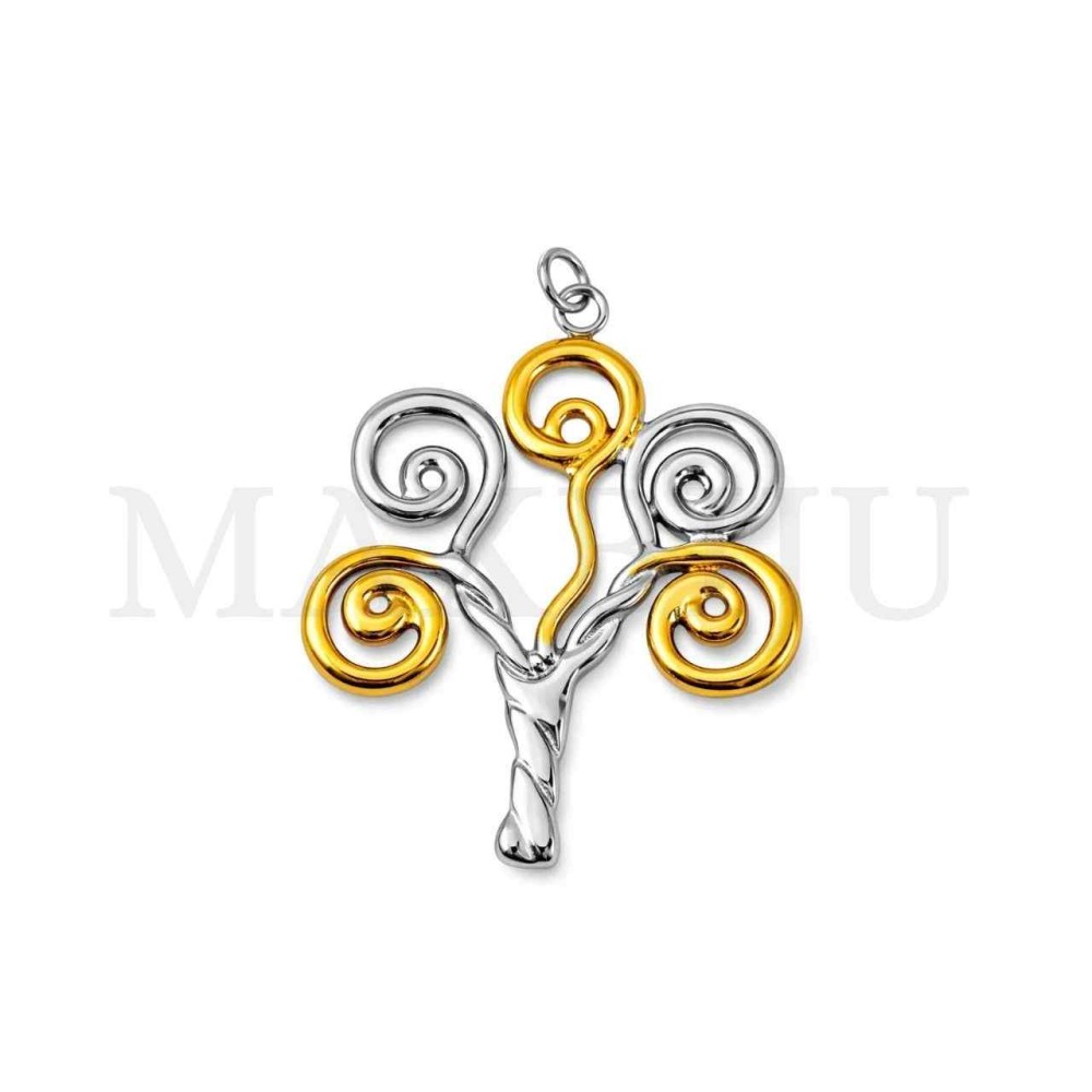 Stainless Steel Tree Pendant 36x45mm