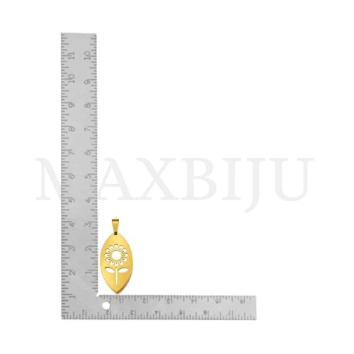 Stainless Steel Flower Pendant 16x30mm